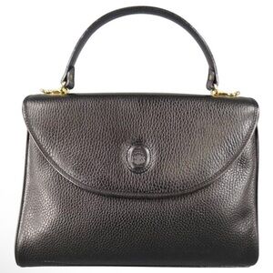 Mark Cross Iconic Vintage Murphy Black Lambskin Leather Satchel EC